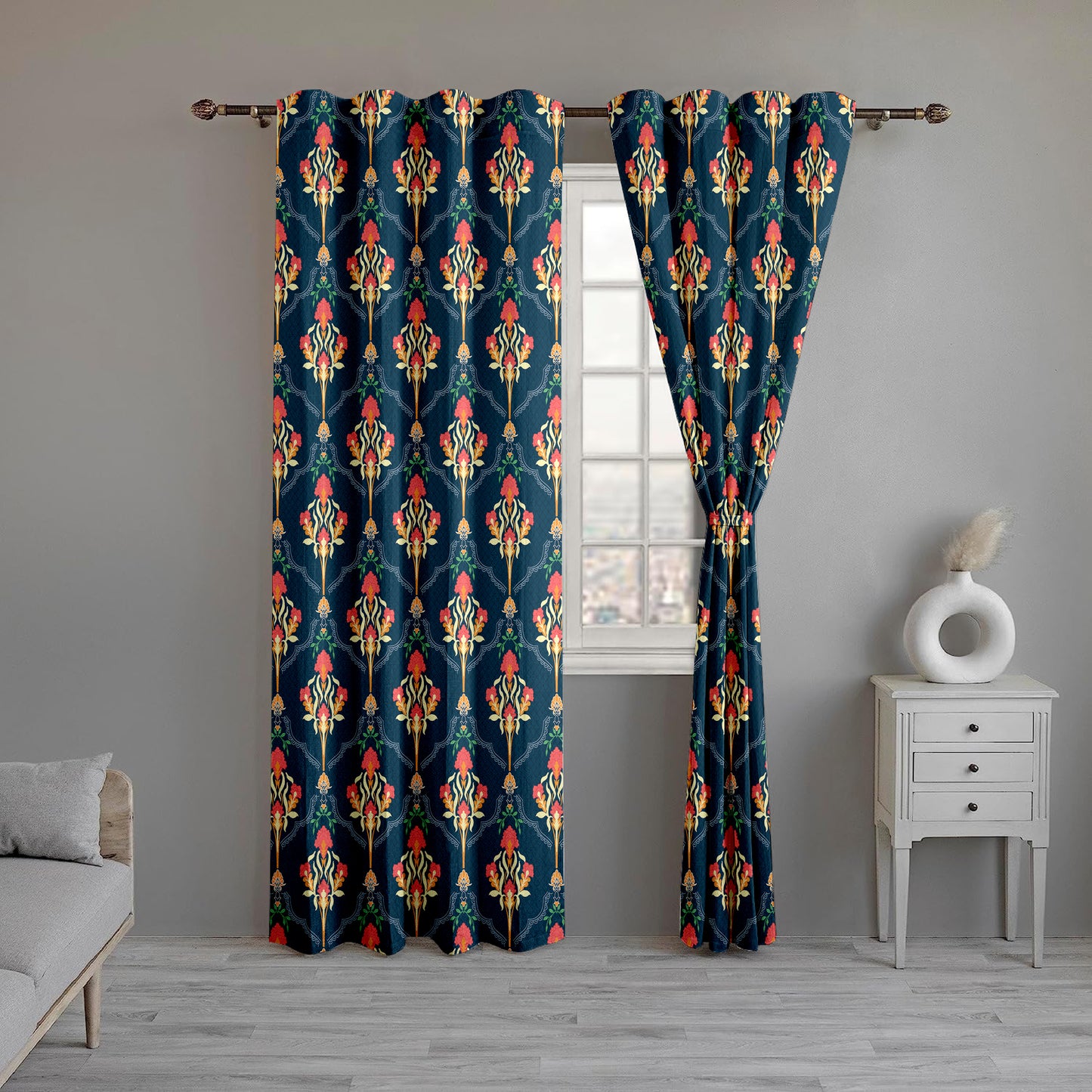 Vintage Floral Tapestry Curtains