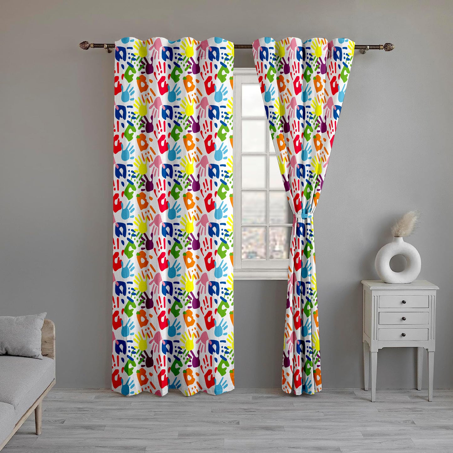 Whimsical Handprint Curtains