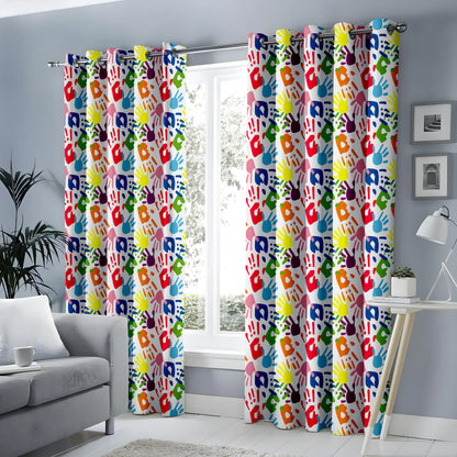 Whimsical Handprint Curtains