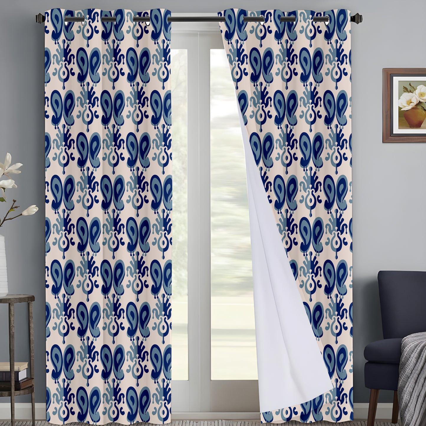 Ikat Indigo Curtains