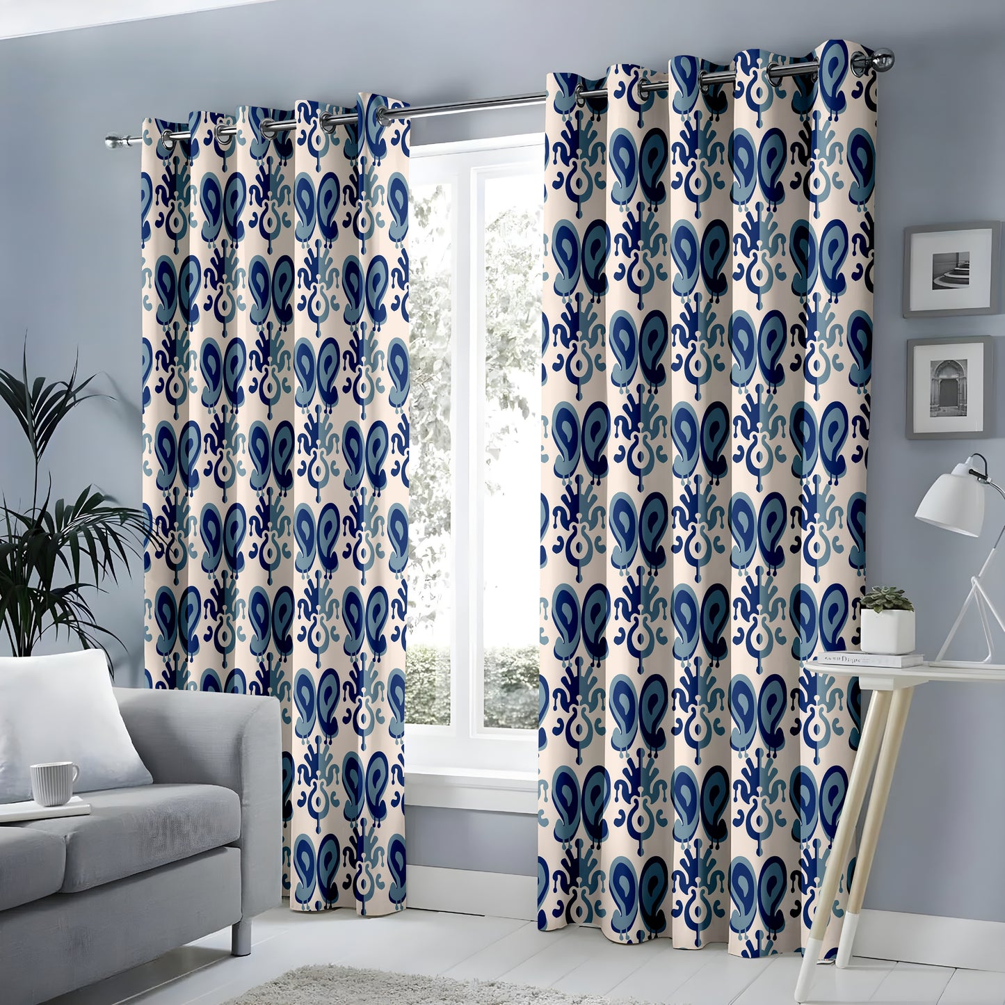 Ikat Indigo Curtains