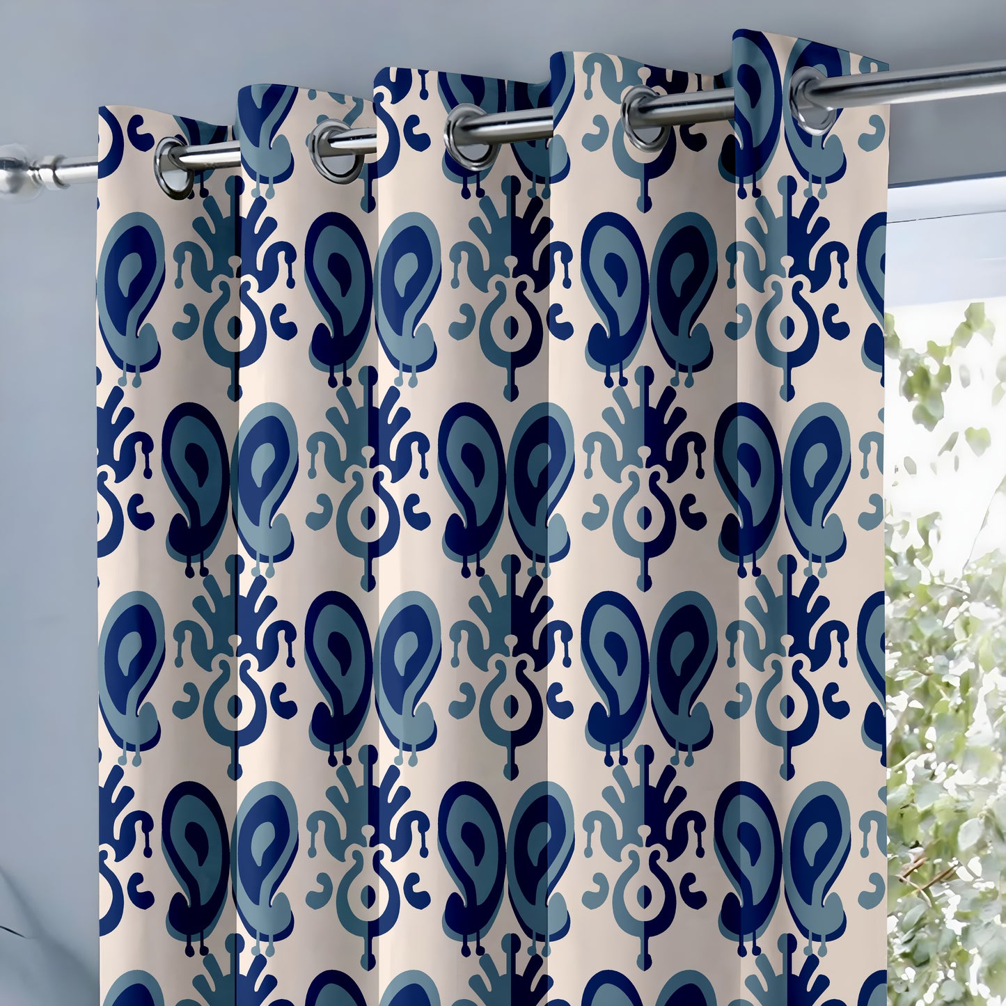 Ikat Indigo Curtains