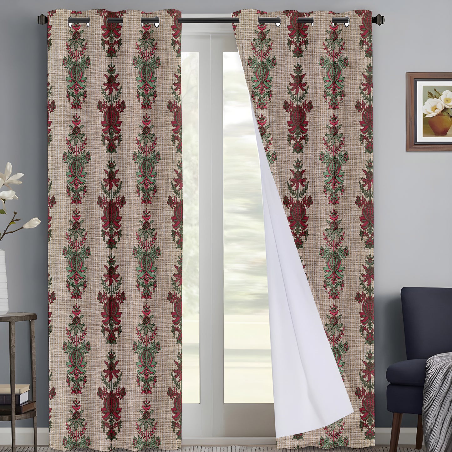 Rustic Floral Curtains