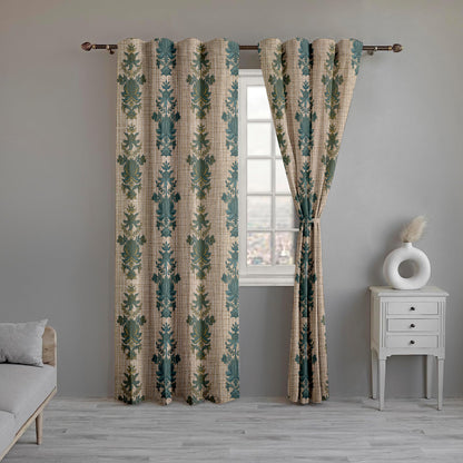 Rustic Floral Tapestry Curtains