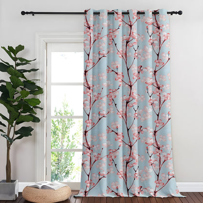 Whimsical Watercolor Cherry Blossom Curtains