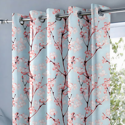 Whimsical Watercolor Cherry Blossom Curtains