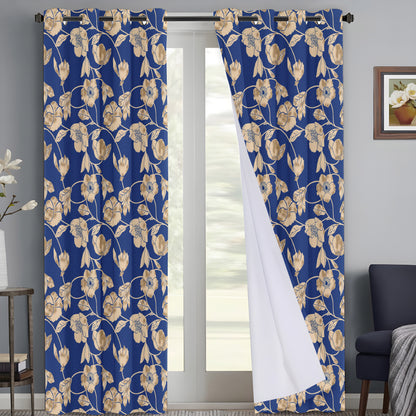 Navy Floral Nighttime Curtains