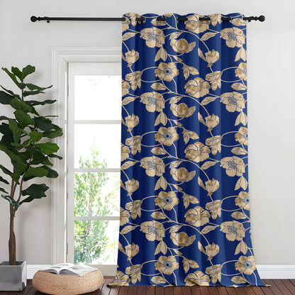 Navy Floral Nighttime Curtains