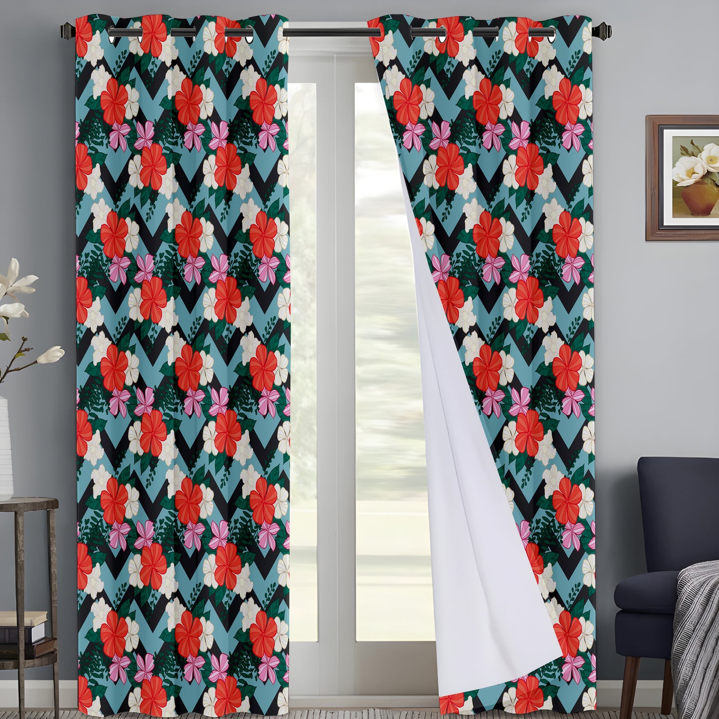 Zigzag Floral Curtains