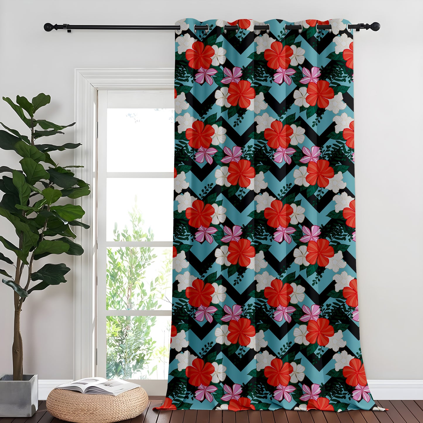 Zigzag Floral Curtains