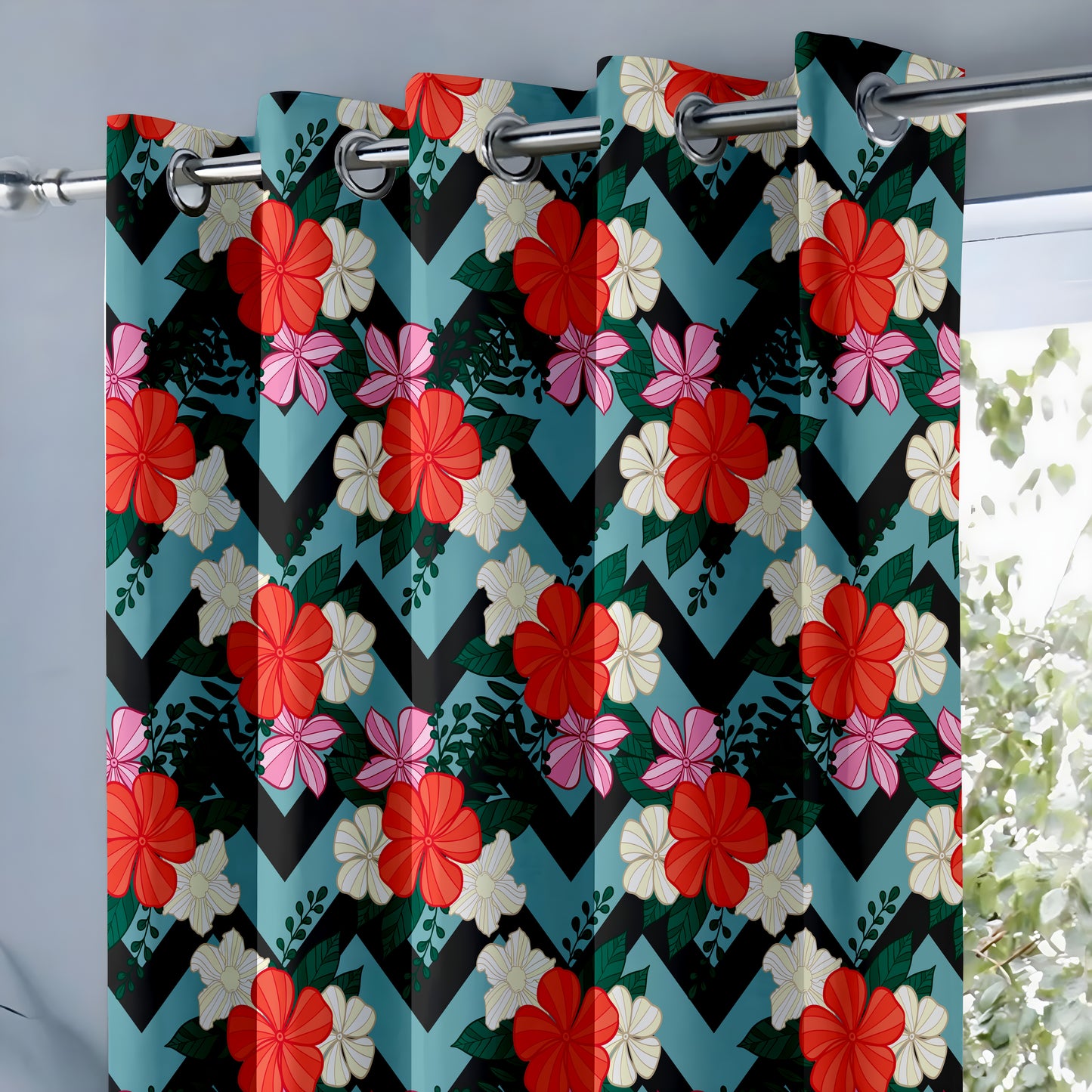 Zigzag Floral Curtains