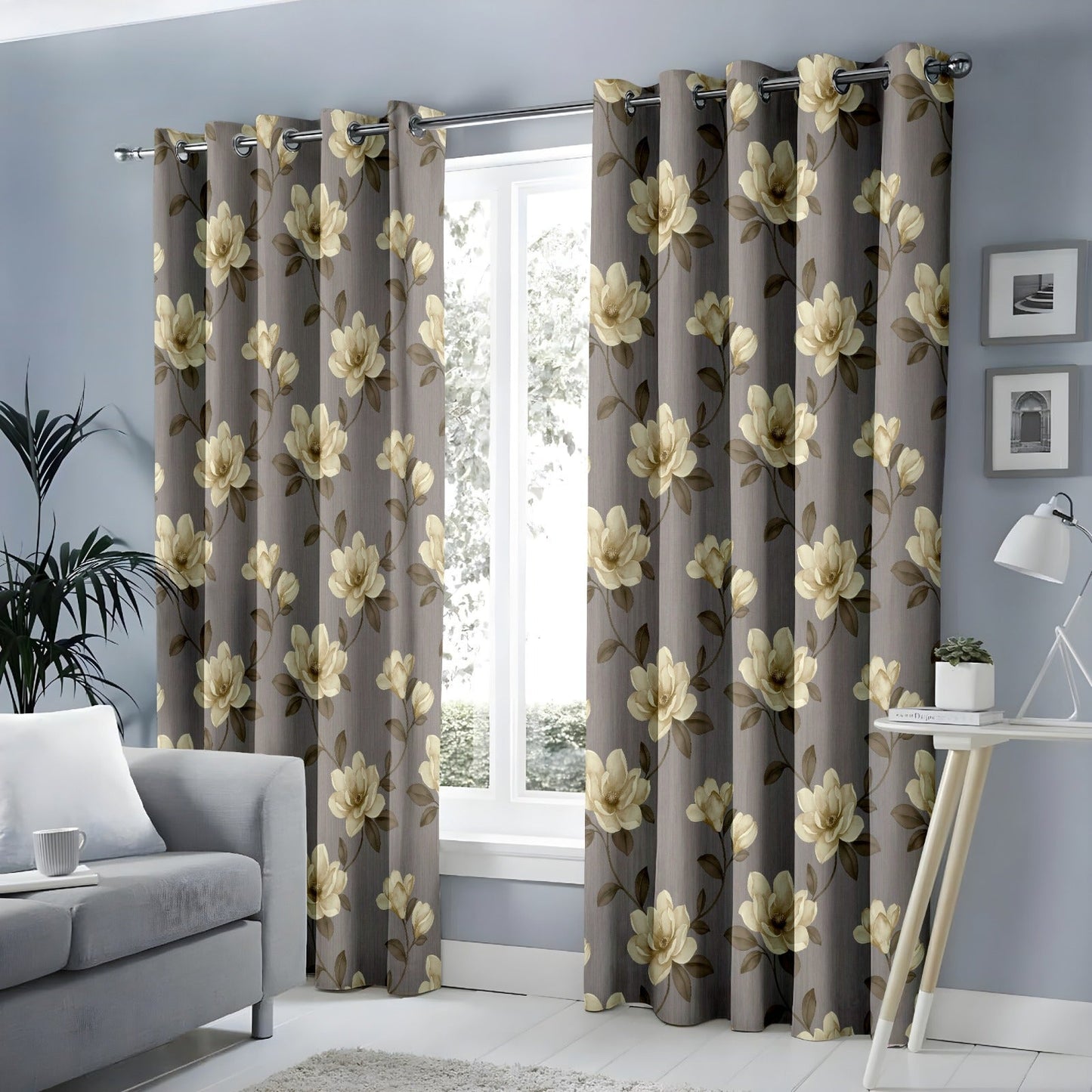 Whimsical Watercolor Magnolia Curtains