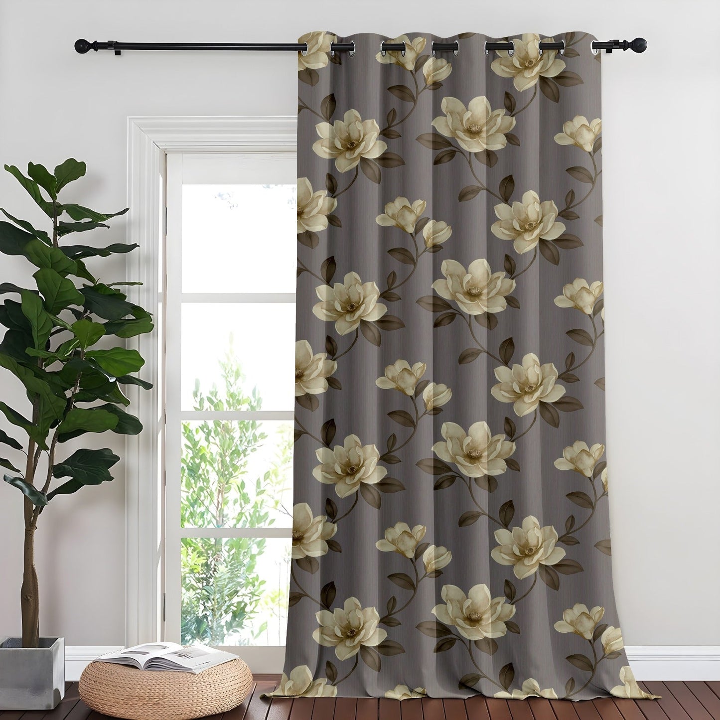 Whimsical Watercolor Magnolia Curtains